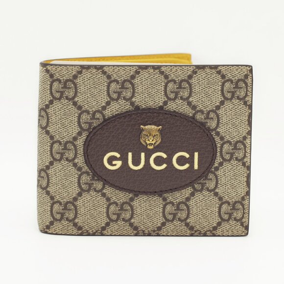Gucci Neo Vintage Beige/Brown GG Supreme And Leather Wallet - Picture 2 of 5